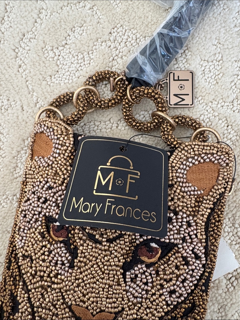 Mary Frances Beaded Leopard Crossbody in Gold and Black - Picture 4 of 4
